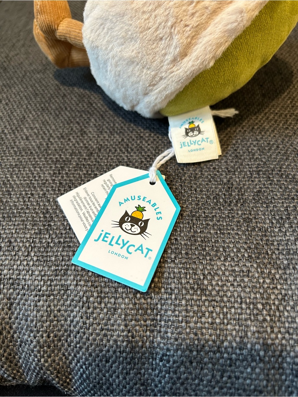 Jellycat Amuseables Horatio Pistachio Plush Stuffed Toy NWT - Picture 3 of 4